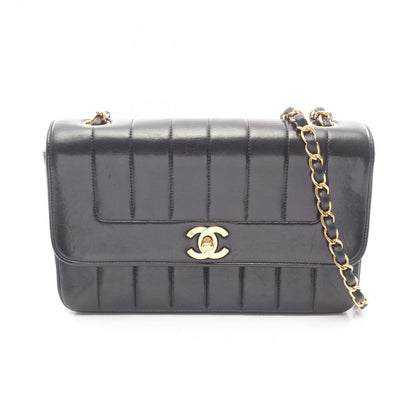 Chanel Shoulder Bag Mademoiselle Black Lambskin Chain