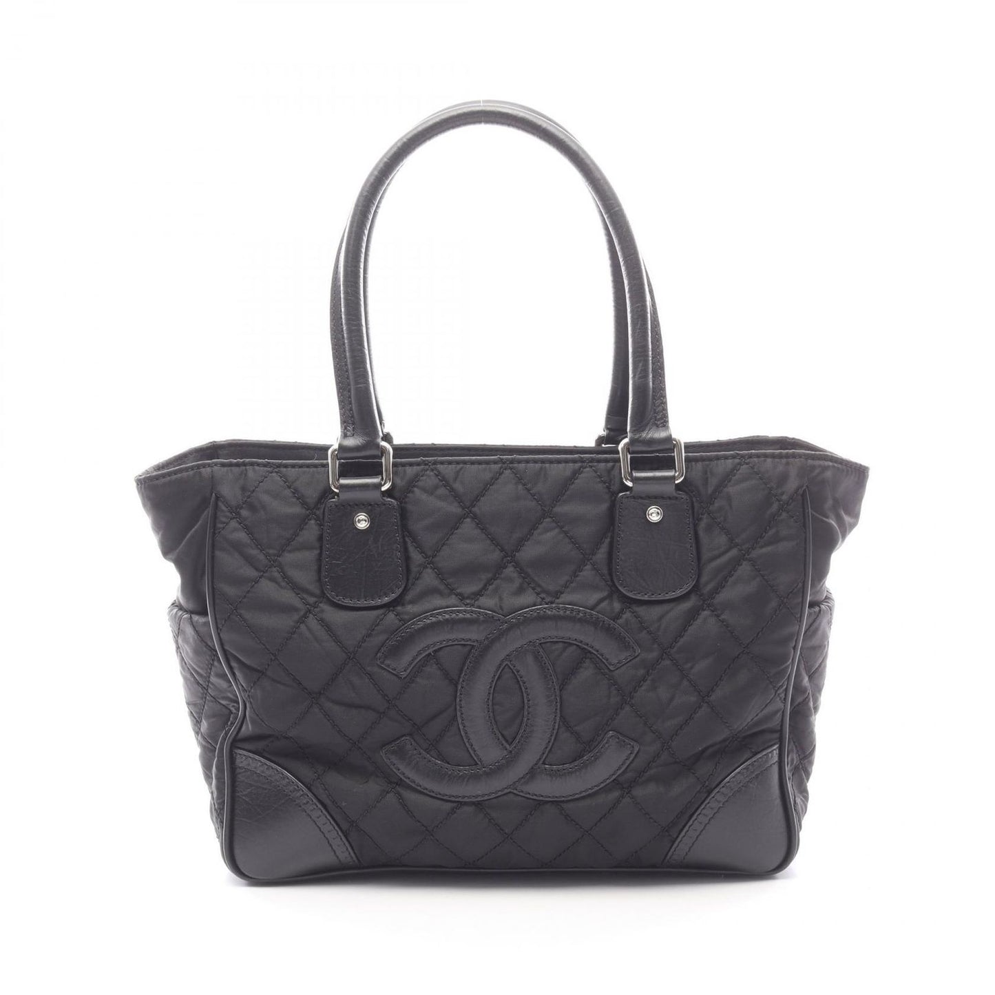 Chanel Tote Paris New York Line Black Nylon Leather
