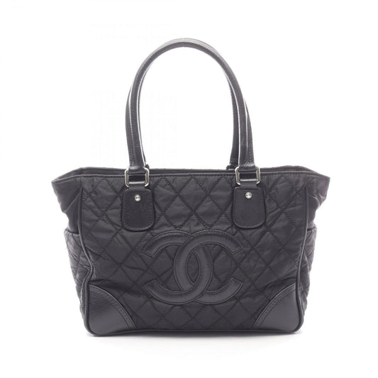 Chanel Tote Paris New York Line Black Nylon Leather