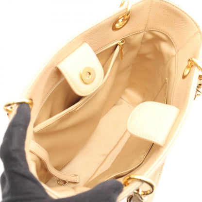Chanel Tote Quilted Petite Shopping PST Beige Caviar Leather Chain — view 3