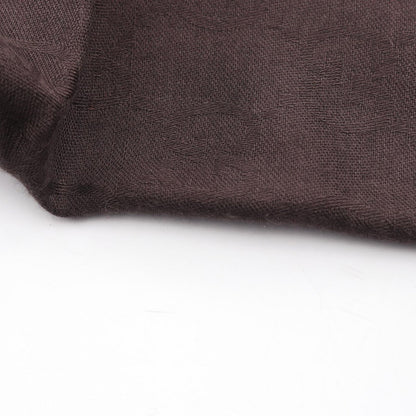 Gucci Shawl GG Pattern Dark Brown Wool Silk Scarf — view 6