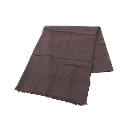 Gucci Shawl GG Pattern Dark Brown Wool Silk Scarf