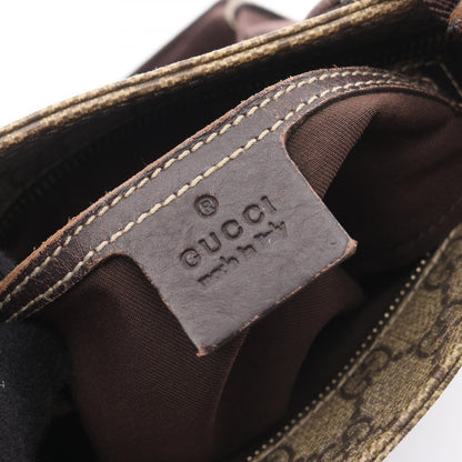 Gucci Shoulder Bag GG Supreme Beige Dark Brown Canvas Leather — view 4