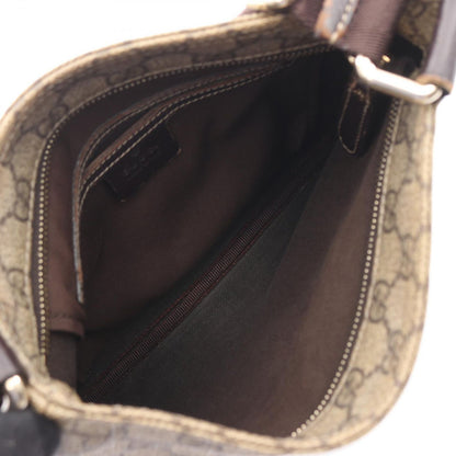 Gucci Shoulder Bag GG Supreme Beige Dark Brown Canvas Leather — view 3