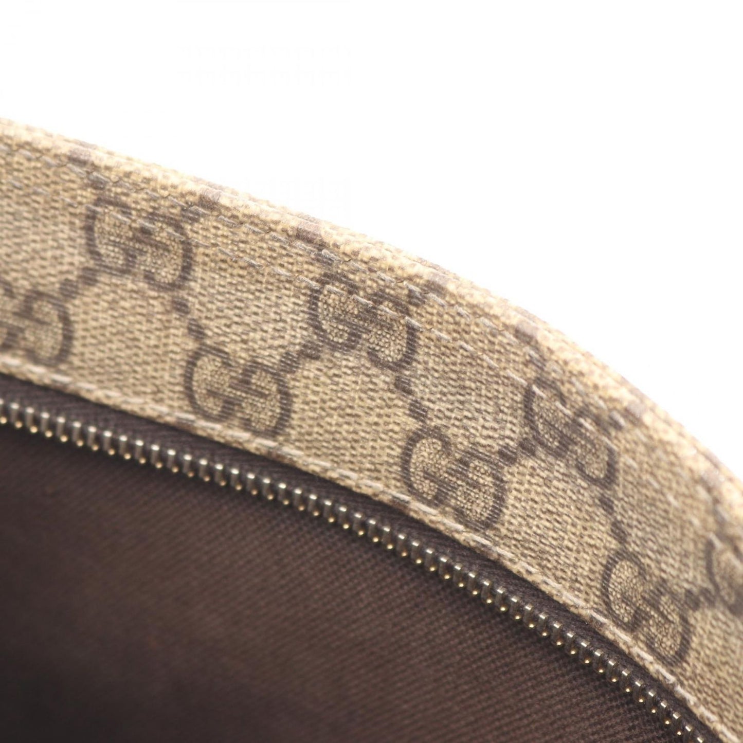 Gucci Shoulder Bag GG Supreme Beige Dark Brown Canvas Leather — view 8