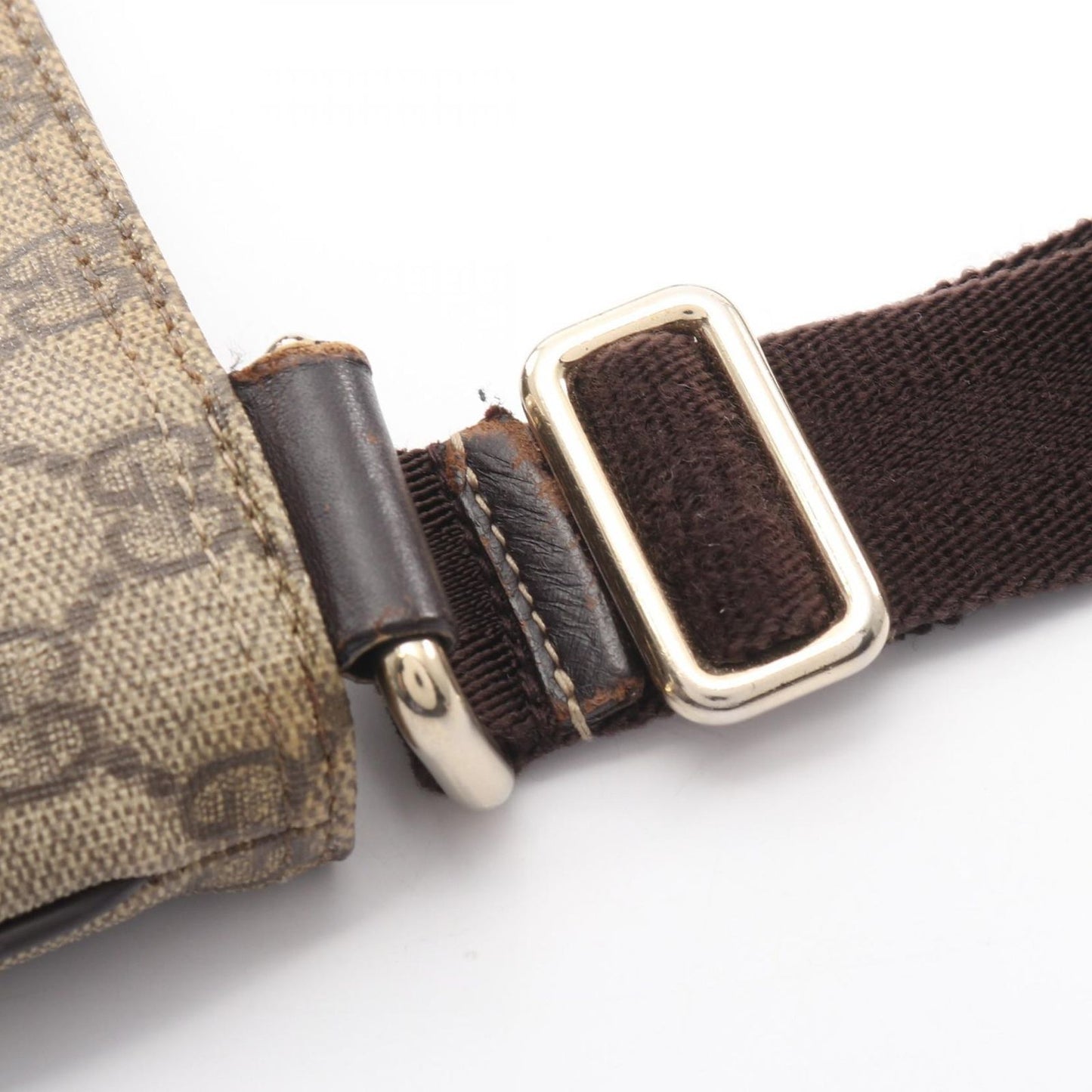Gucci Shoulder Bag GG Supreme Beige Dark Brown Canvas Leather — view 6