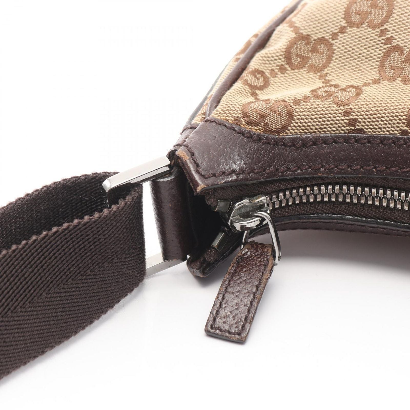 Gucci Shoulder Bag GG Canvas Beige Dark Brown — view 7
