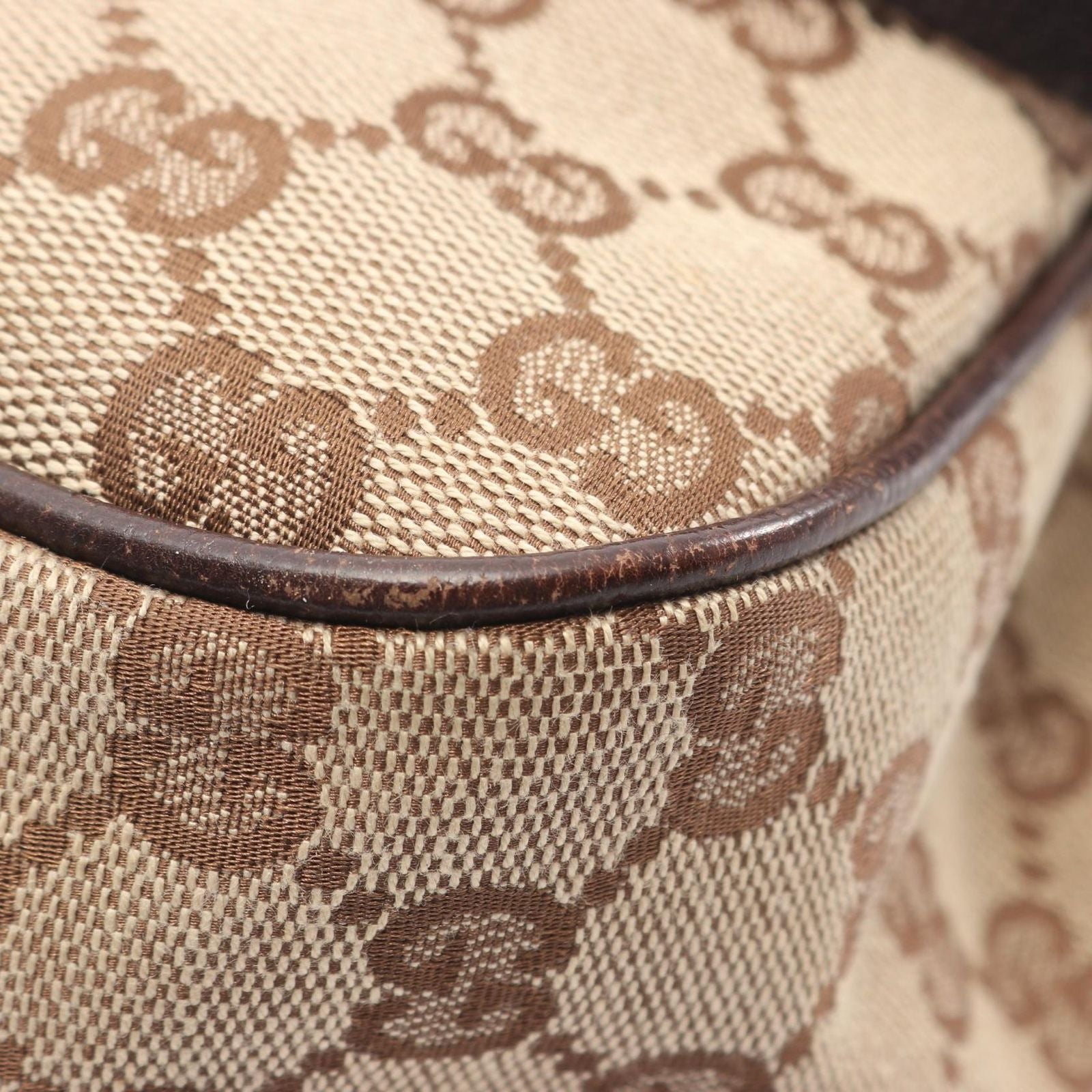 Gucci Shoulder Bag GG Canvas Beige Dark Brown — view 5