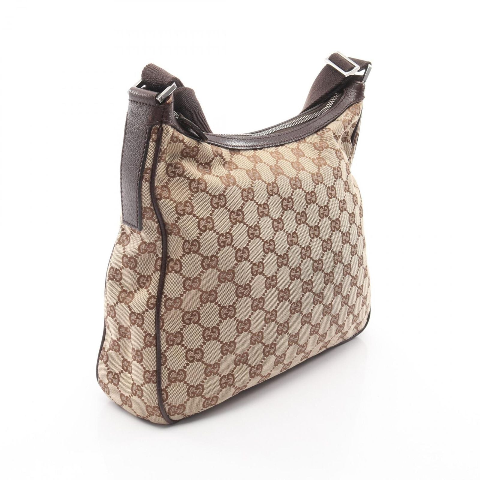Gucci Shoulder Bag GG Canvas Beige Dark Brown — view 2