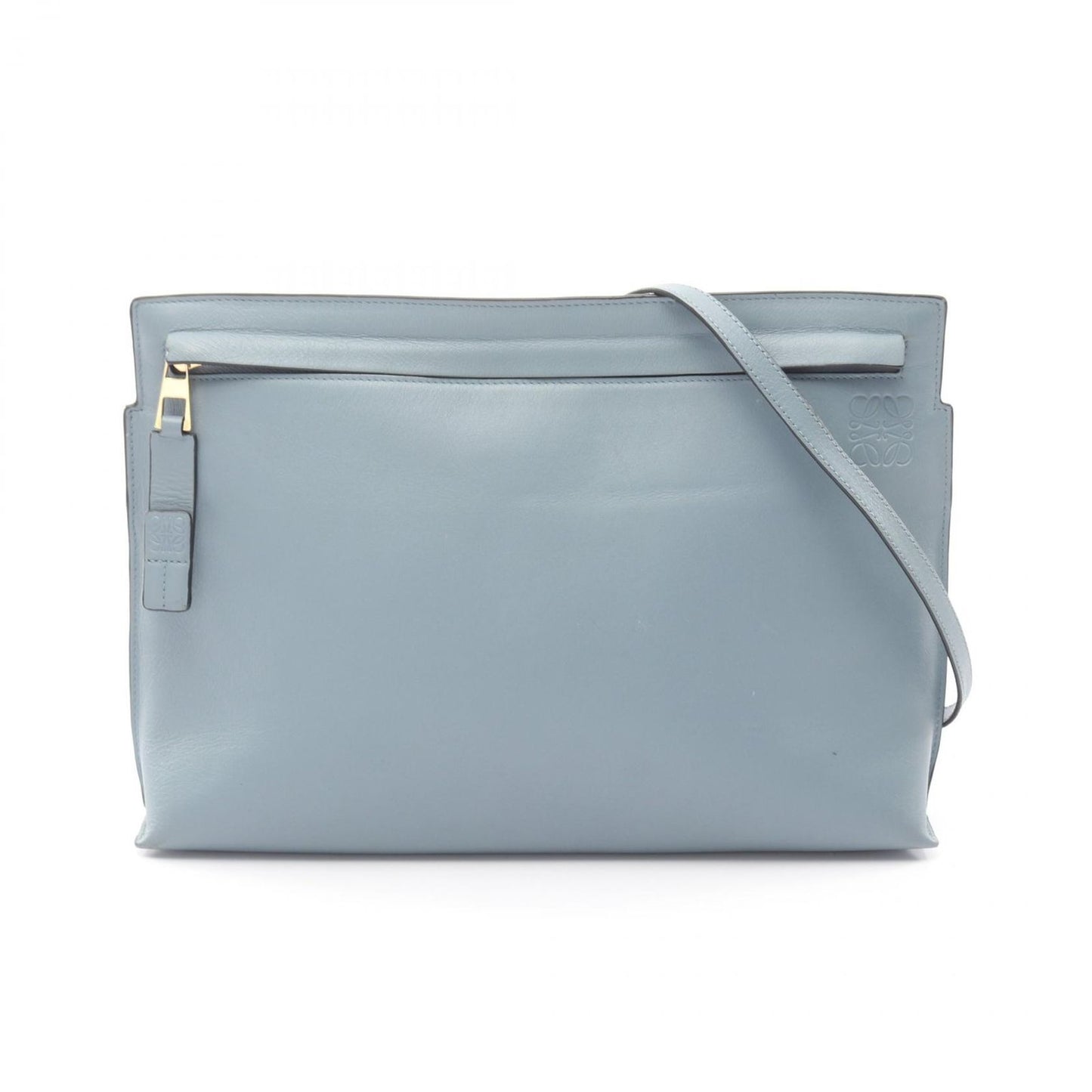 Loewe Shoulder Bag T Pouch Anagram Light Blue Leather
