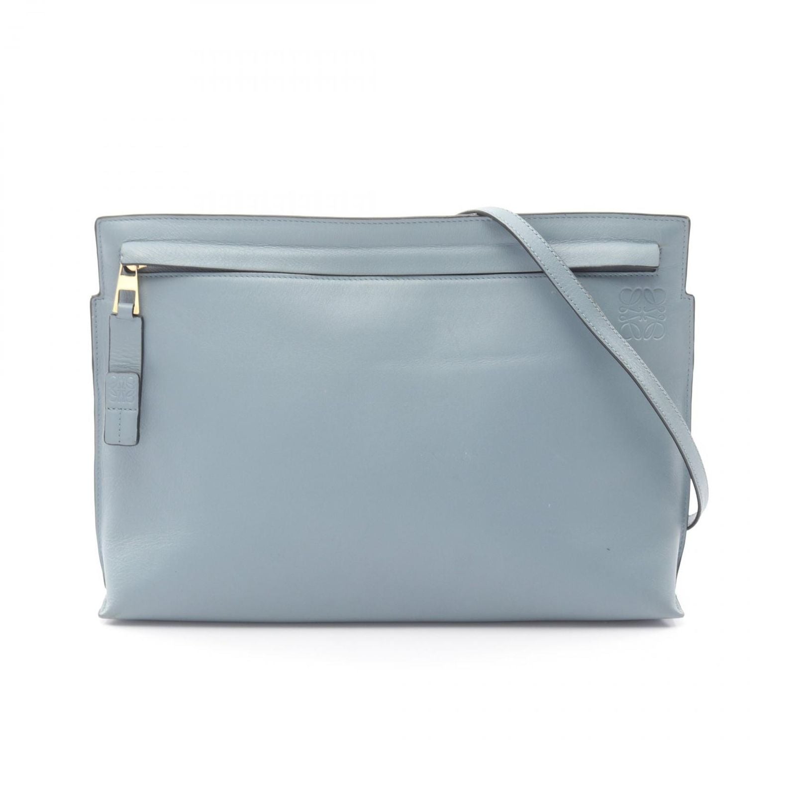 Loewe Shoulder Bag T Pouch Anagram Light Blue Leather