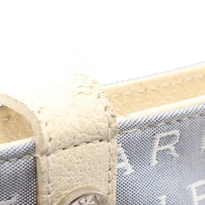 Bvlgari Shoulder Bag Logo Mania Light Blue Canvas Leather — view 6