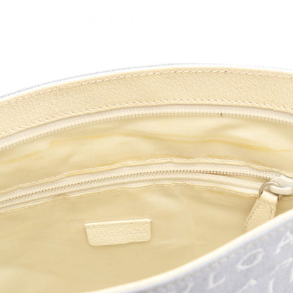 Bvlgari Shoulder Bag Logo Mania Light Blue Canvas Leather — view 8