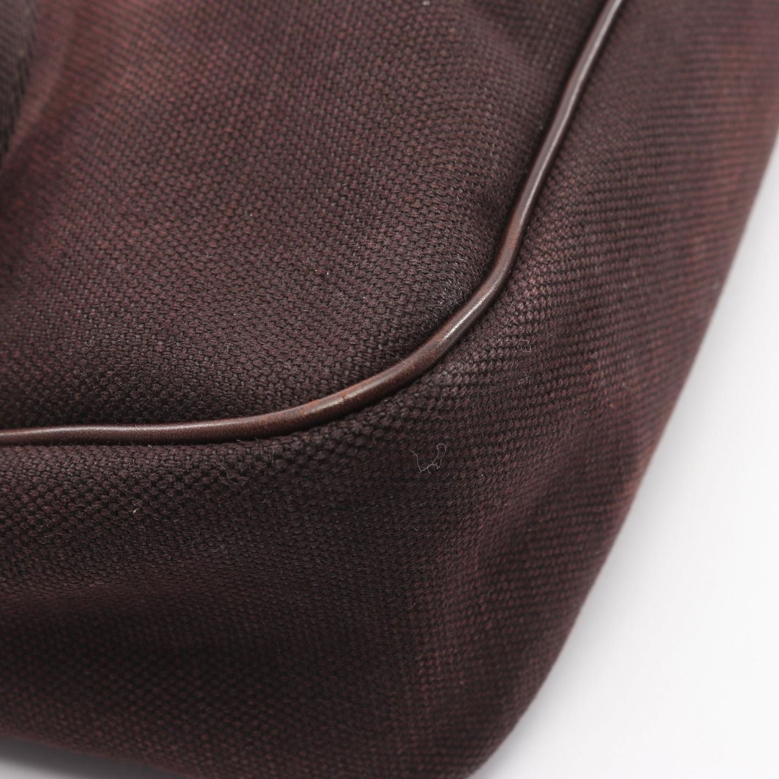 Gucci Shoulder Bag Dark Brown Canvas Leather — view 6