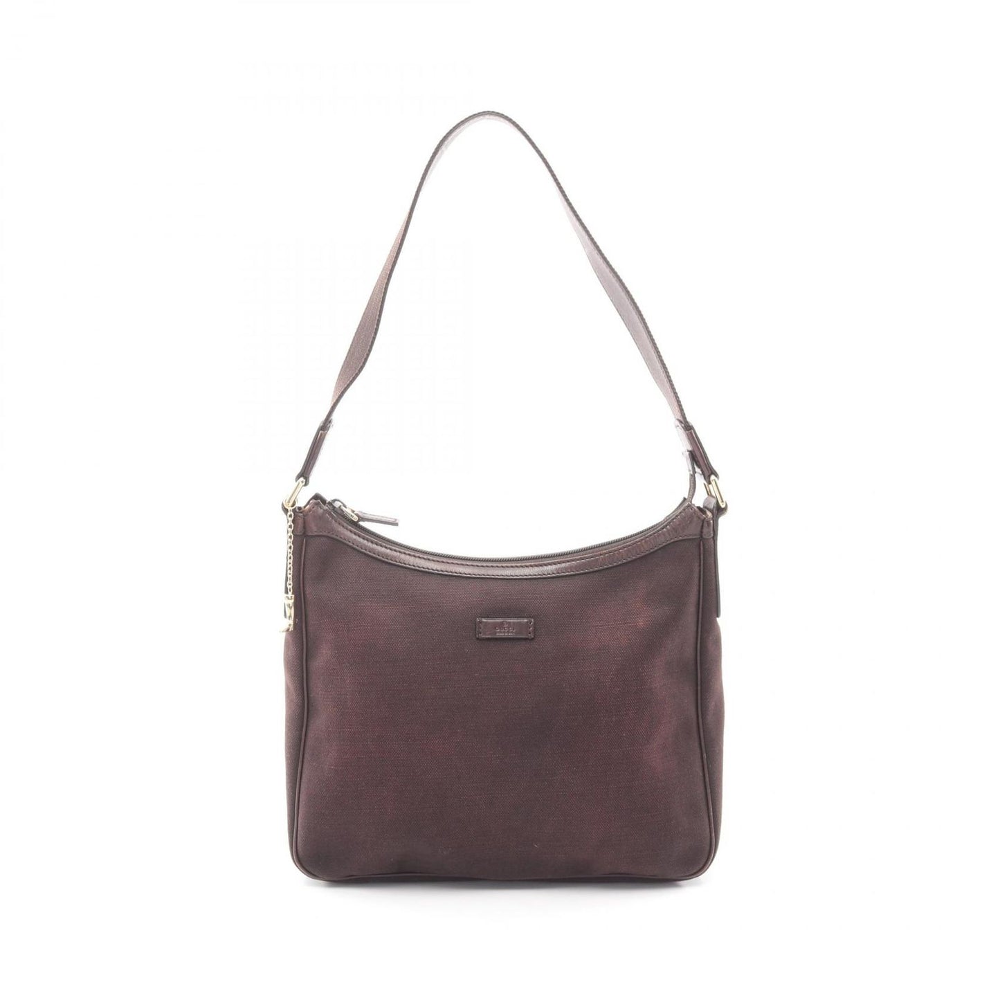 Gucci Shoulder Bag Dark Brown Canvas Leather