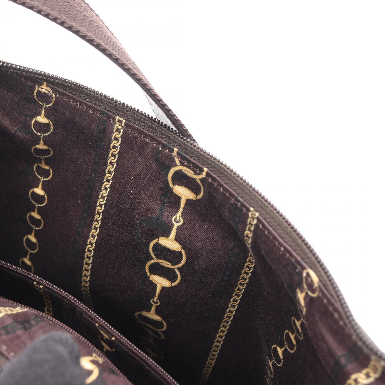 Gucci Shoulder Bag Dark Brown Canvas Leather — view 9