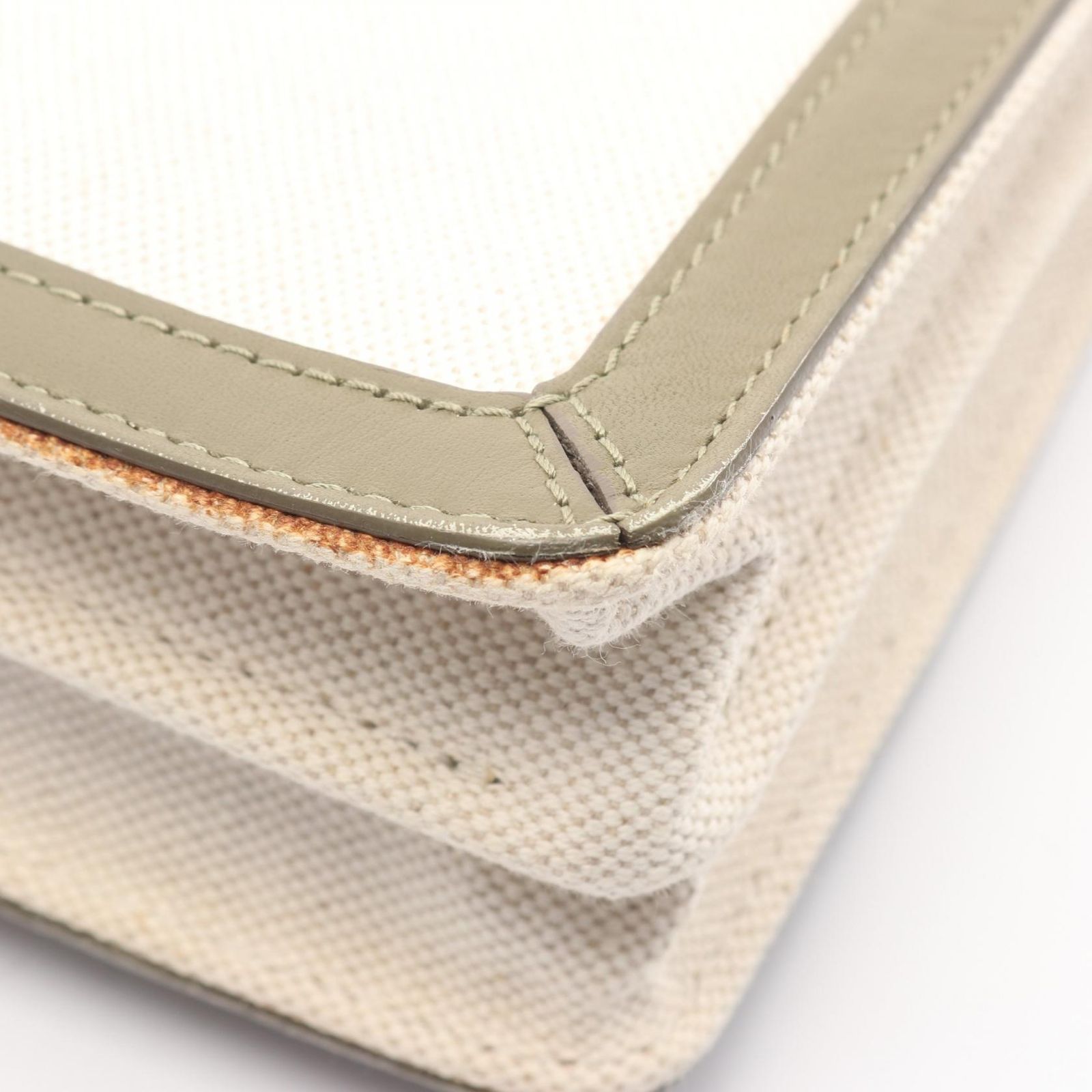 Balenciaga Shoulder Bag Navy Pochette Natural Khaki Canvas Leather — view 8