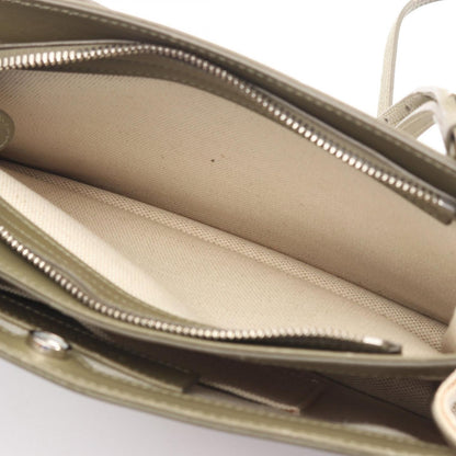 Balenciaga Shoulder Bag Navy Pochette Natural Khaki Canvas Leather — view 9