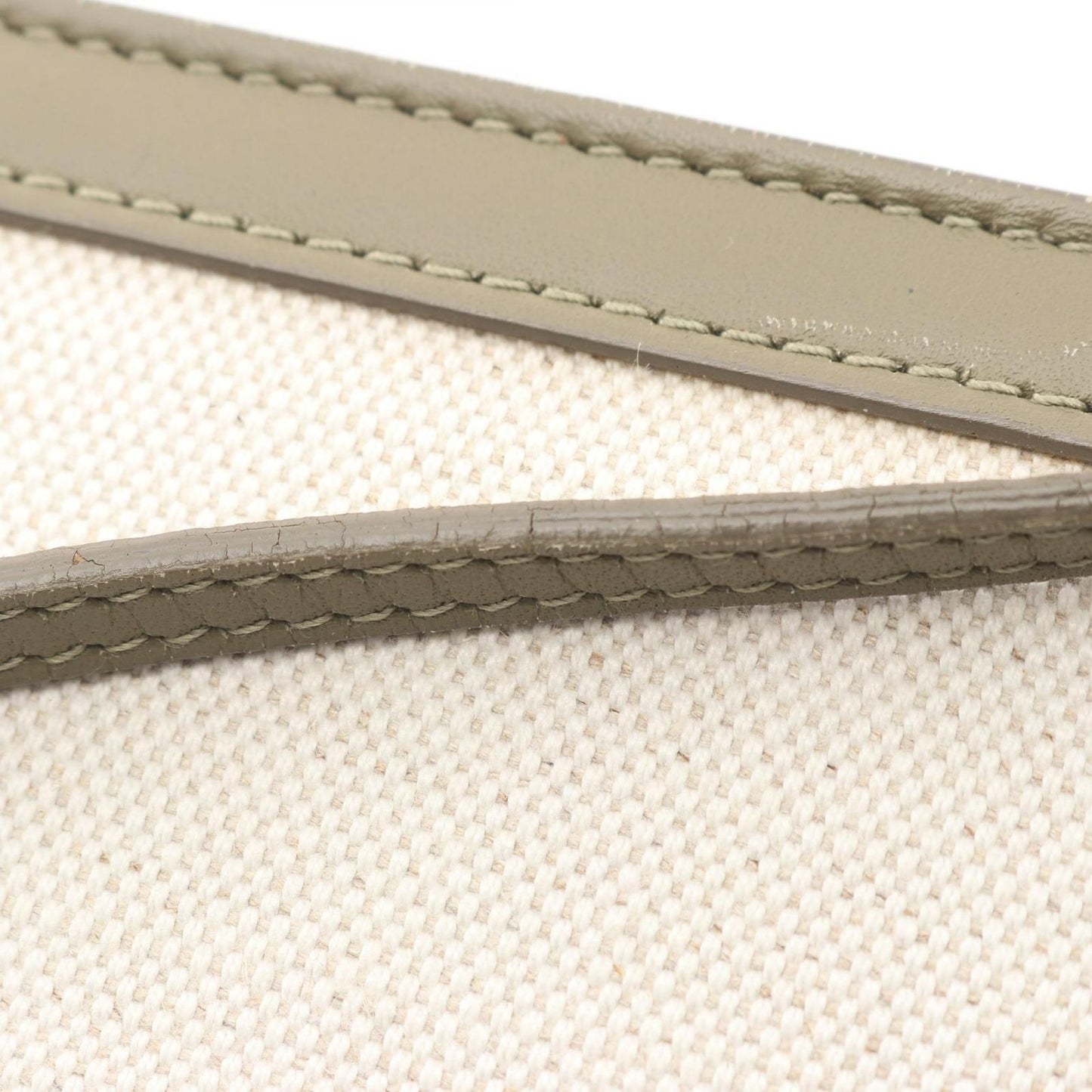 Balenciaga Shoulder Bag Navy Pochette Natural Khaki Canvas Leather — view 5