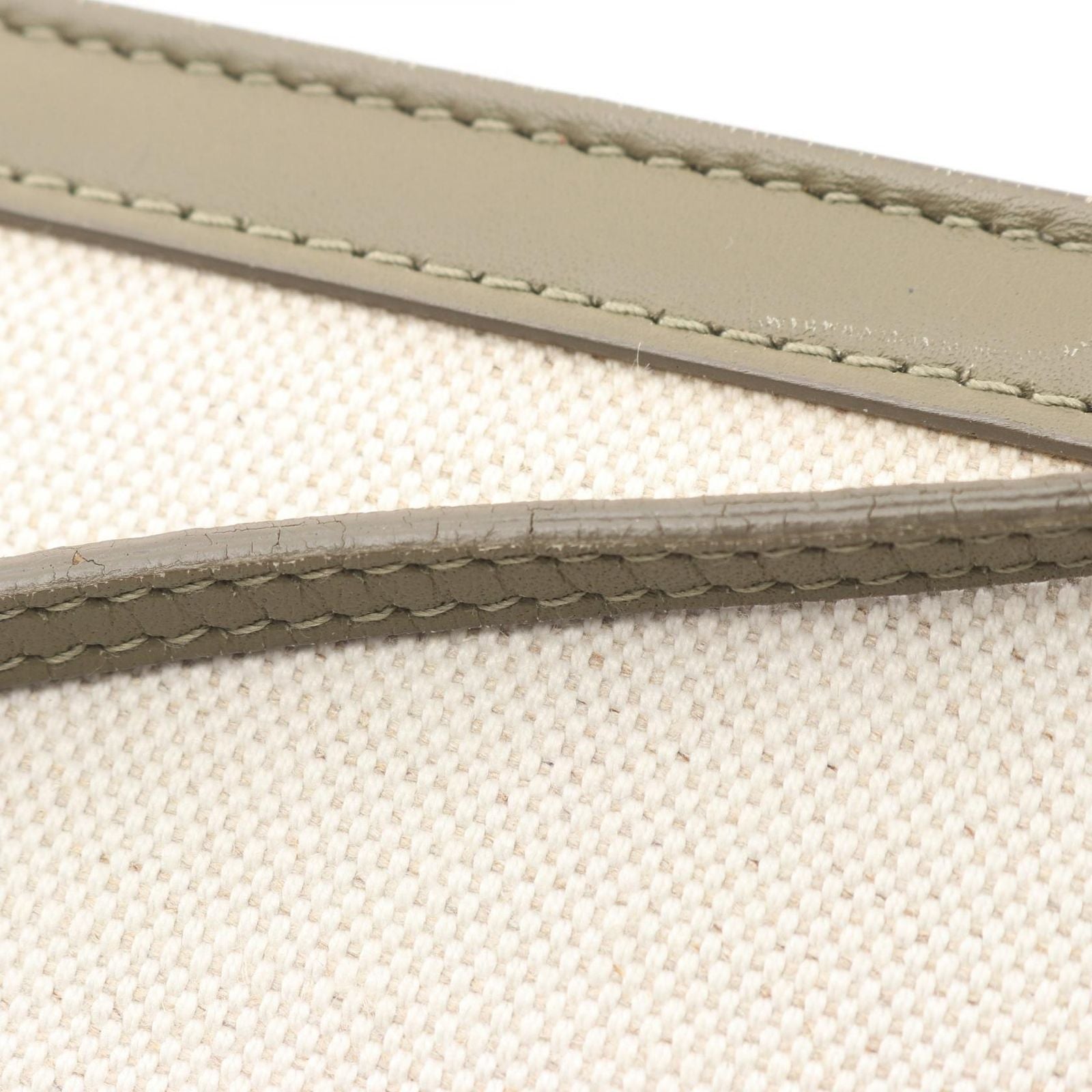 Balenciaga Shoulder Bag Navy Pochette Natural Khaki Canvas Leather — view 5