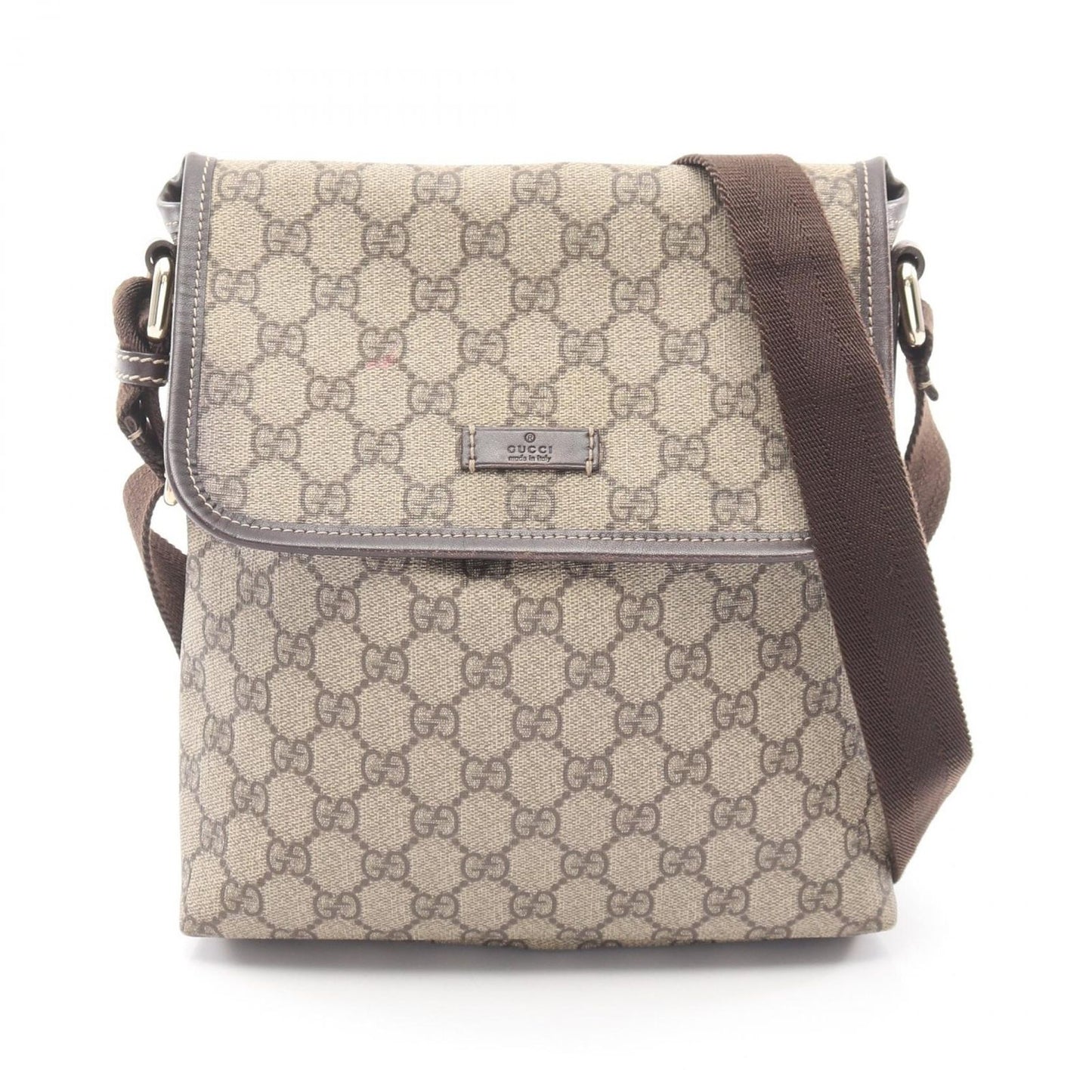 Gucci Shoulder Bag GG Supreme Beige Canvas Leather