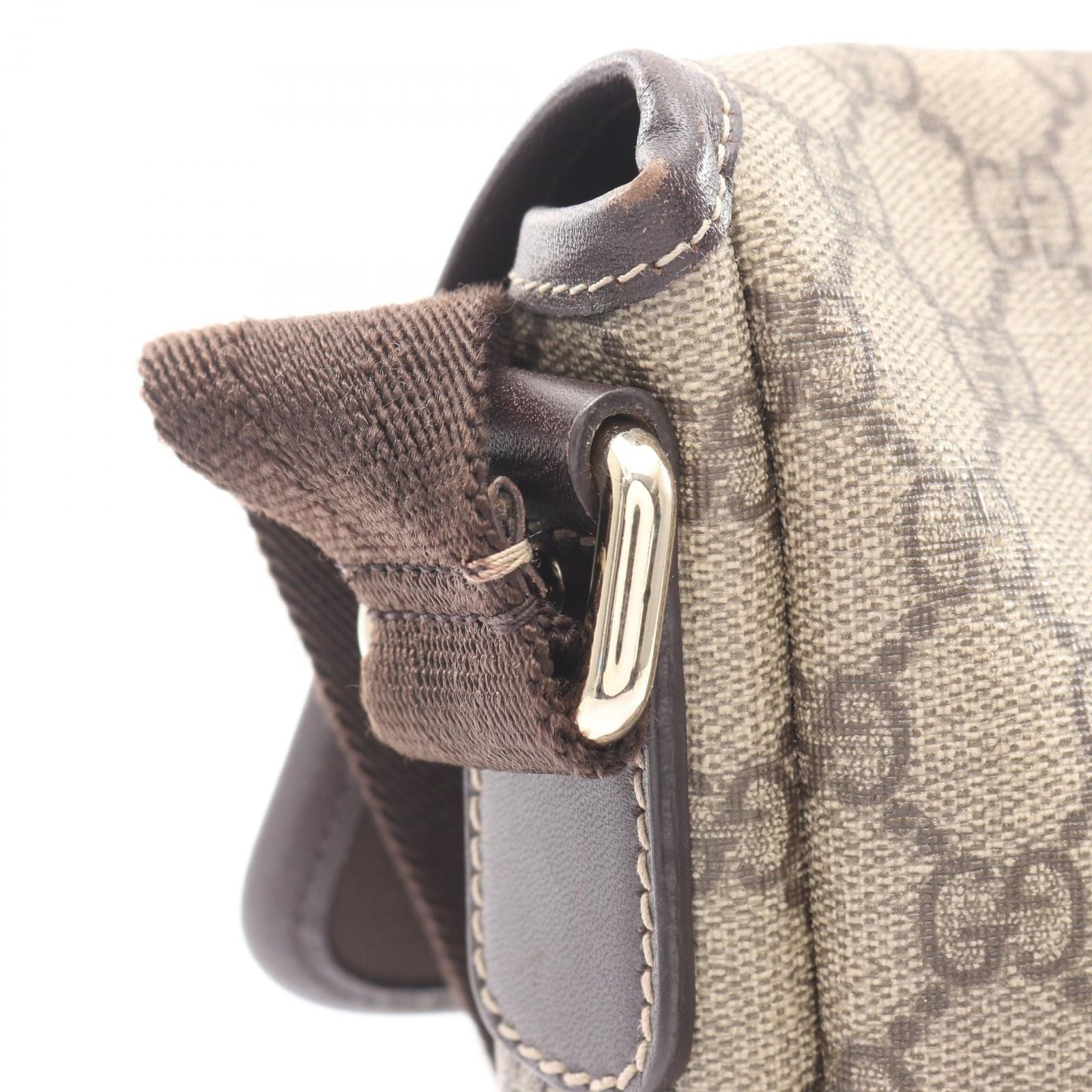 Gucci Shoulder Bag GG Supreme Beige Canvas Leather — view 8