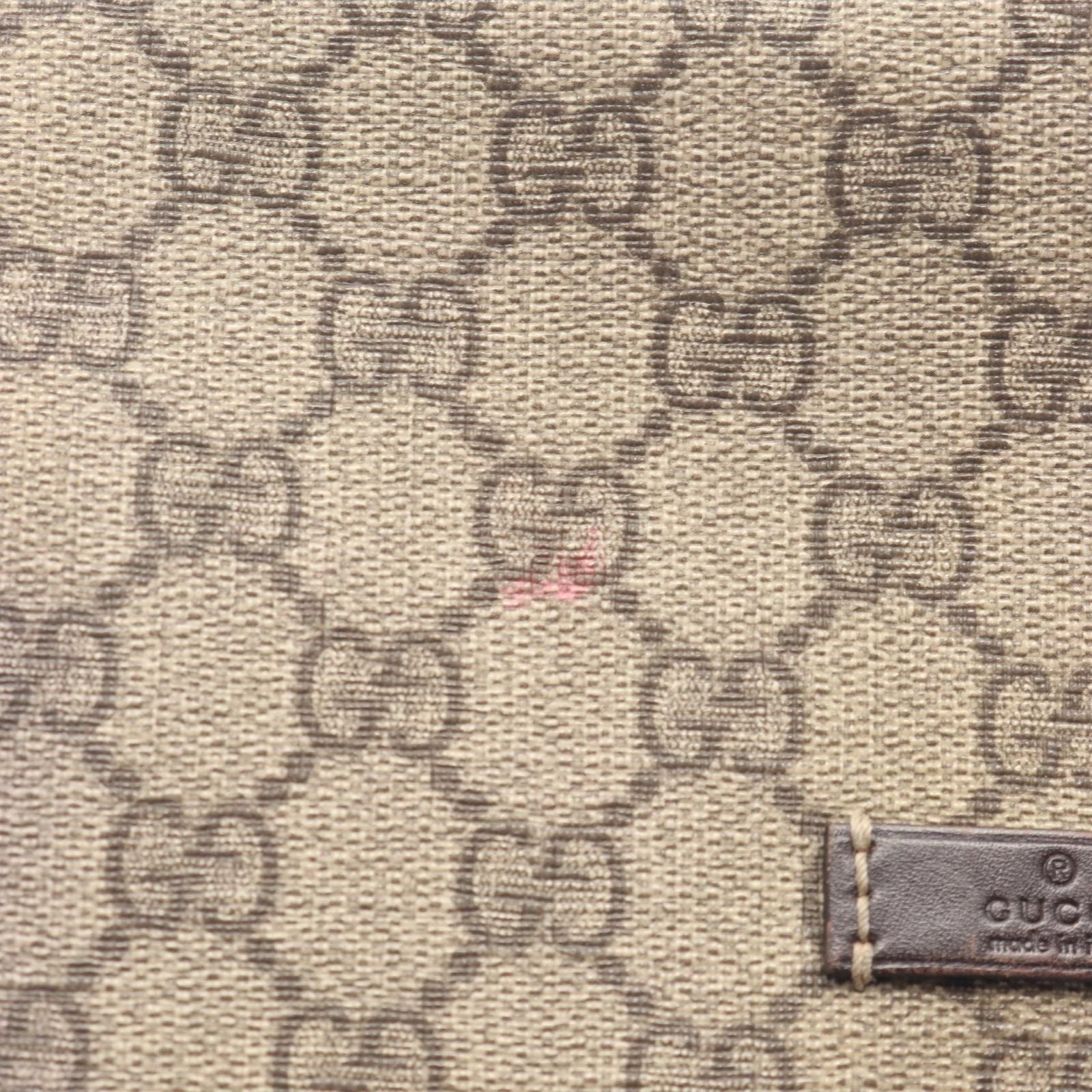 Gucci Shoulder Bag GG Supreme Beige Canvas Leather — view 5