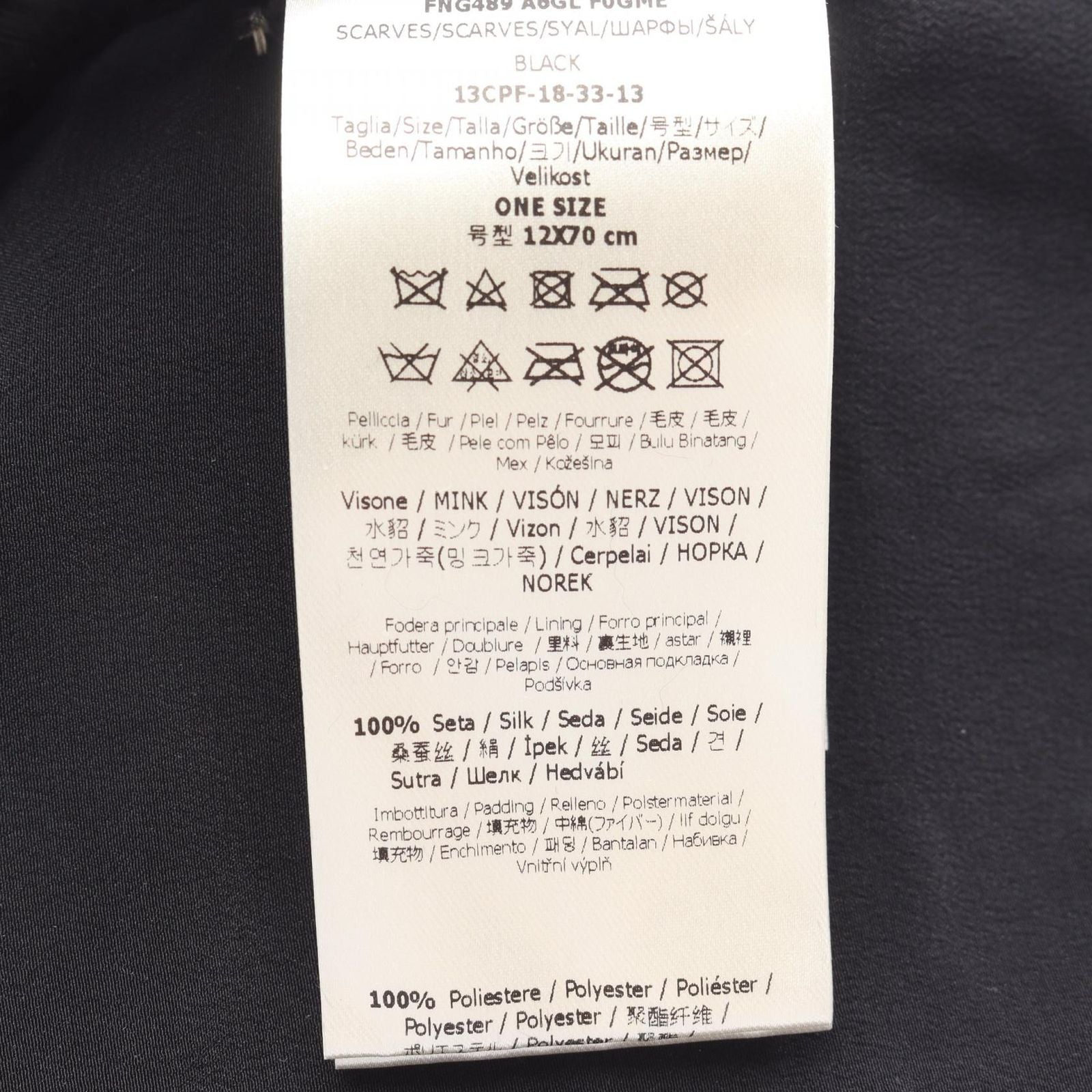 Fendi Scarf Tippet Scarves Black — view 4