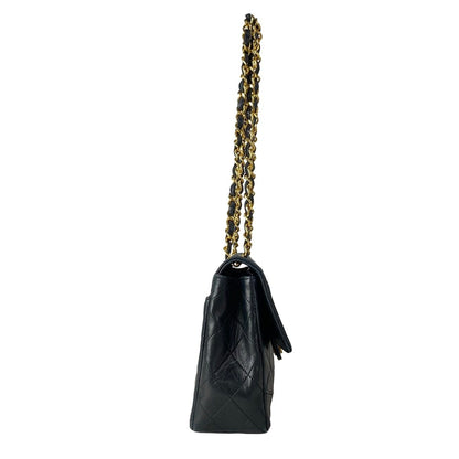 Chanel Shoulder Bag Single Flap Quilted Black Gold Chain Lambskin — view 2