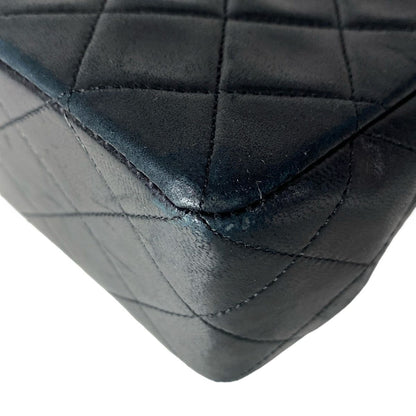 Chanel Shoulder Bag Single Flap Quilted Black Gold Chain Lambskin — view 9