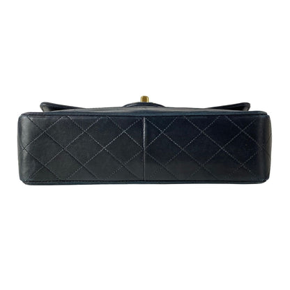 Chanel Shoulder Bag Single Flap Quilted Black Gold Chain Lambskin — view 5