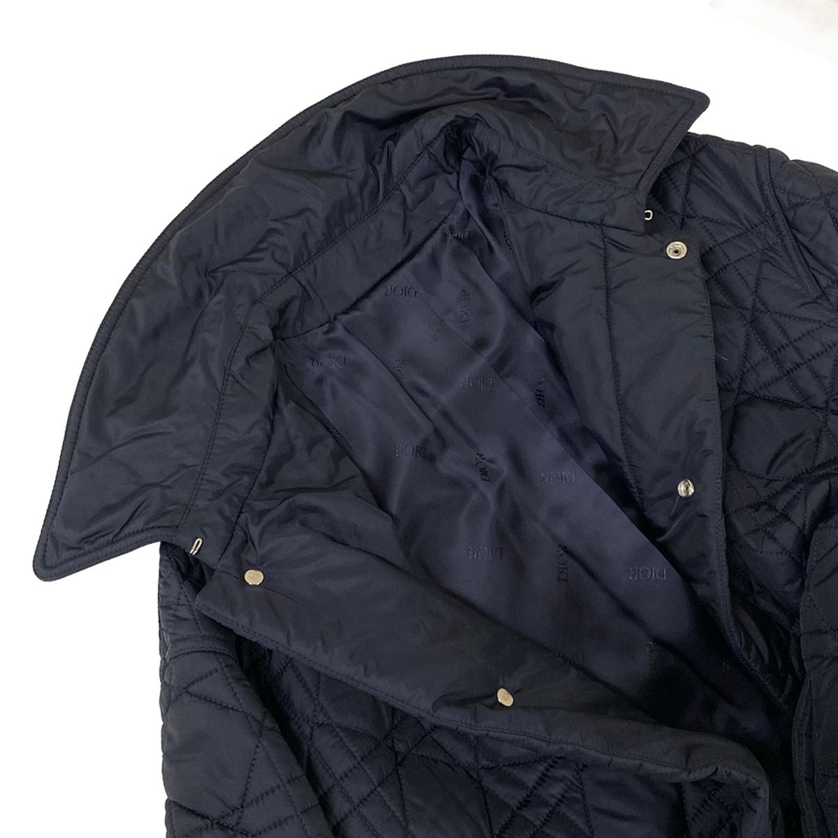 Dior Coat 50 XL Dark Navy Silk — view 8