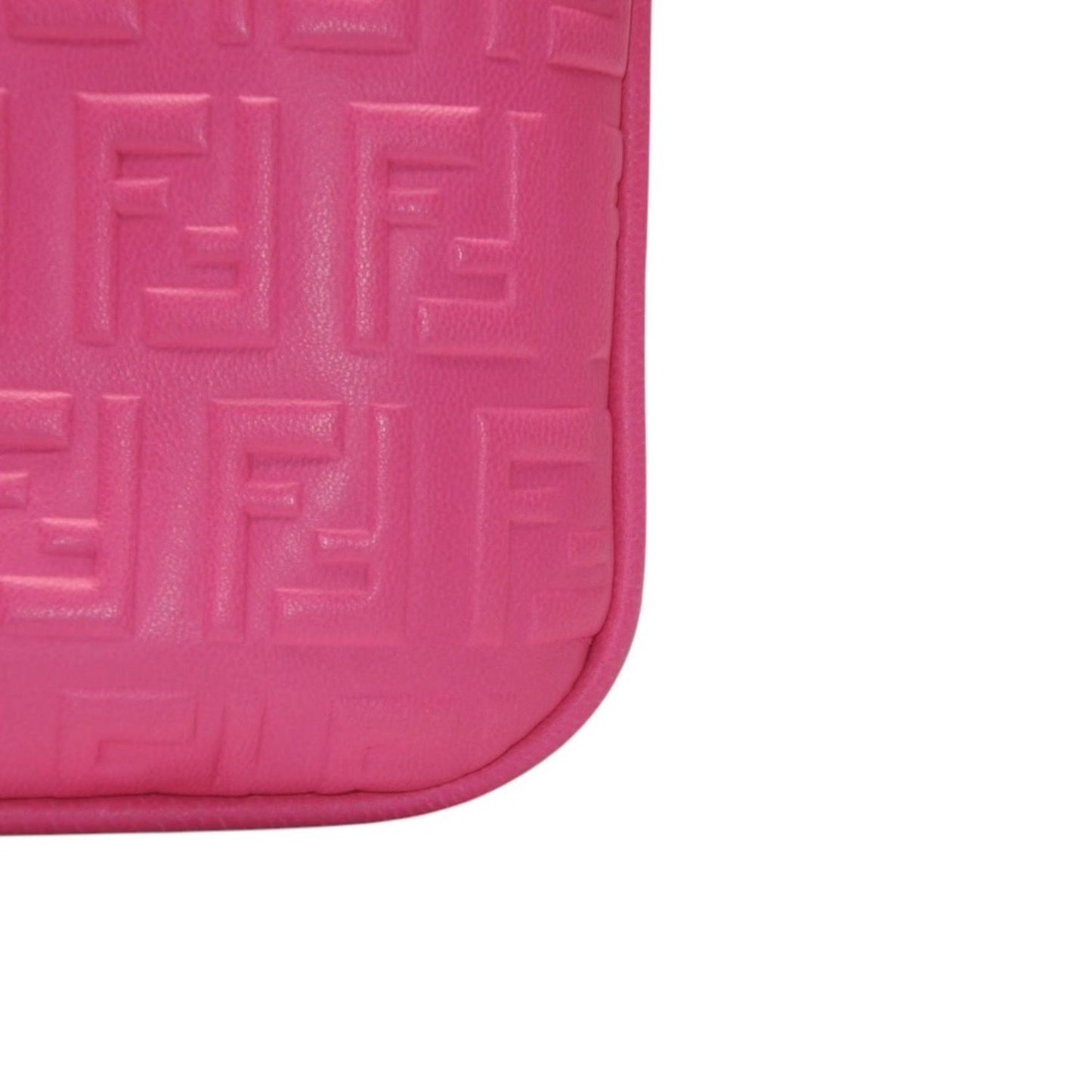 Fendi Fringe Pouch Mini Pink Gold Leather — view 8