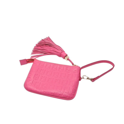 Fendi Fringe Pouch Mini Pink Gold Leather — view 5