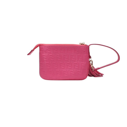 Fendi Fringe Pouch Mini Pink Gold Leather — view 3