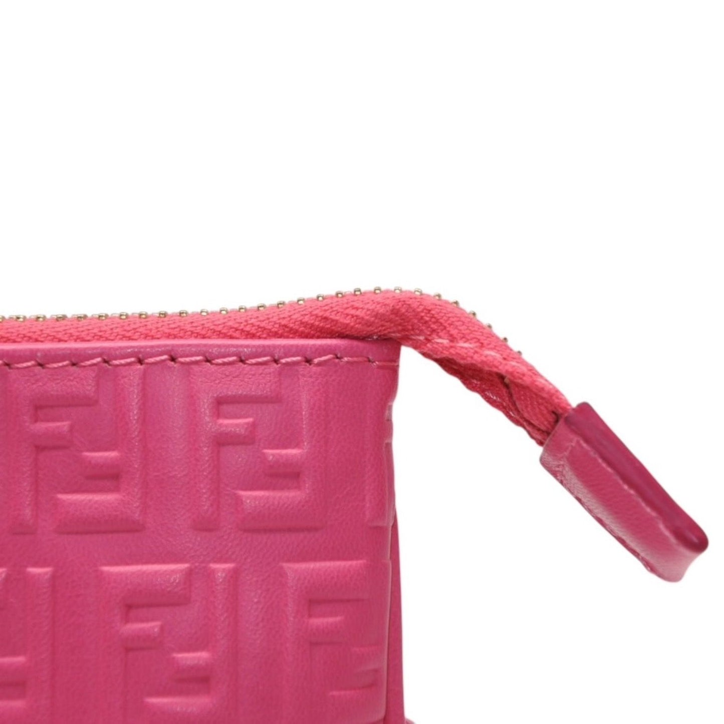 Fendi Fringe Pouch Mini Pink Gold Leather — view 7