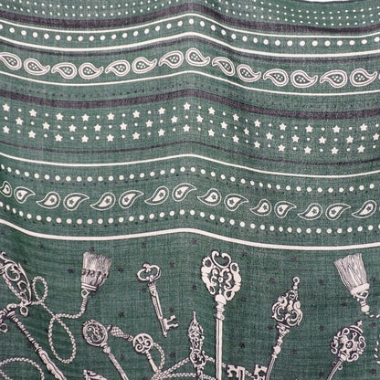 Hermes Carre Geant les Bandana Large Shawl Scarf Cashmere Silk Green — view 4