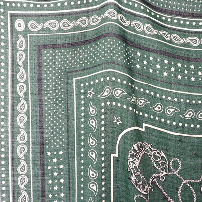 Hermes Carre Geant les Bandana Large Shawl Scarf Cashmere Silk Green — view 3