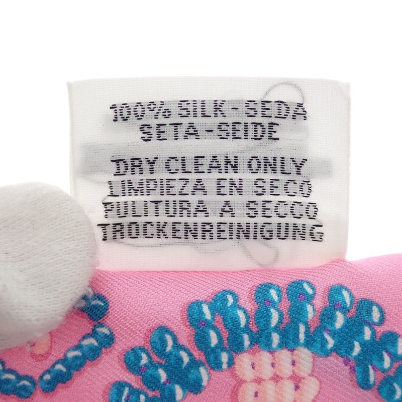 Hermes Kelly en Perles Scarf Silk Pink Blue Gift — view 8