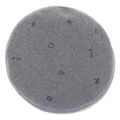 Hermes Santo Honore Charm Beret 58 Cashmere Leather Charbon Gray Hat — view 3