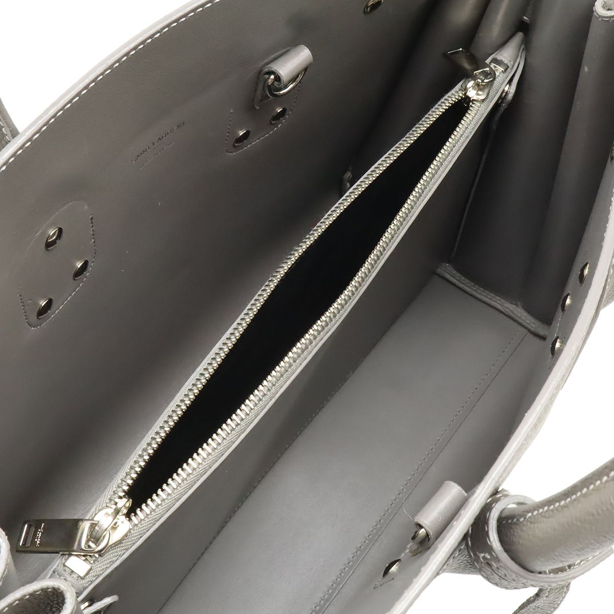 Saint Laurent Paris YSL Sac Dojour Small Handbag 2-Way Shoulder Leather Gray — view 5