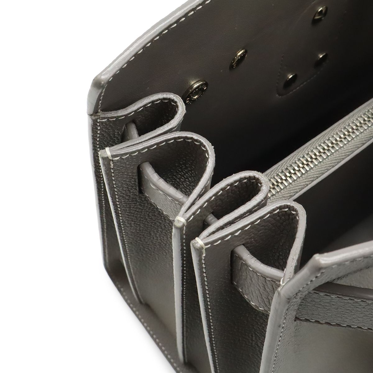 Saint Laurent Paris YSL Sac Dojour Small Handbag 2-Way Shoulder Leather Gray — view 8