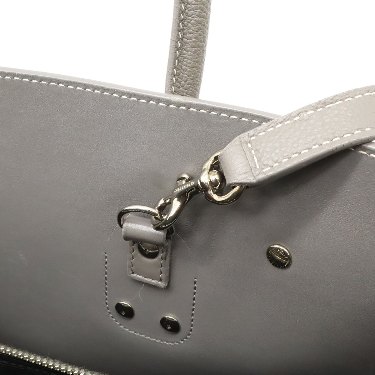 Saint Laurent Paris YSL Sac Dojour Small Handbag 2-Way Shoulder Leather Gray — view 6