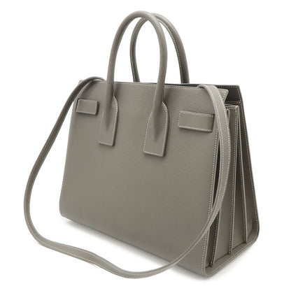 Saint Laurent Paris YSL Sac Dojour Small Handbag 2-Way Shoulder Leather Gray — view 2