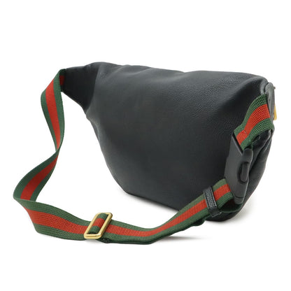 Gucci Print Sherry Line Belt Bag Waist Pouch Leather Pink Green Red Gold — view 2