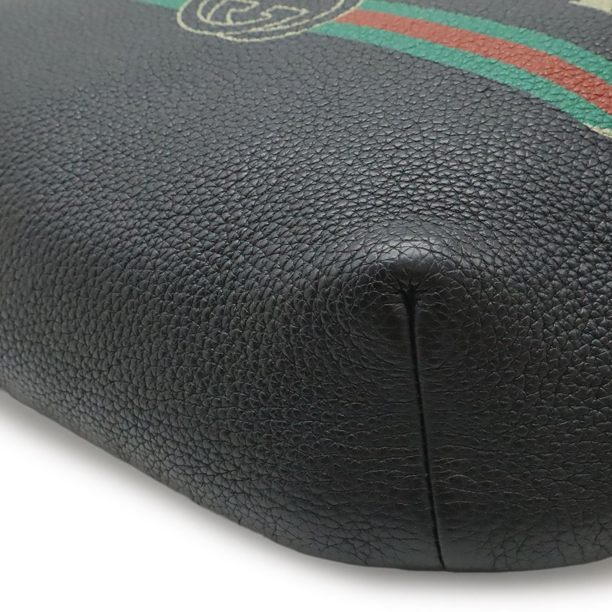 Gucci Print Sherry Line Belt Bag Waist Pouch Leather Pink Green Red Gold — view 3