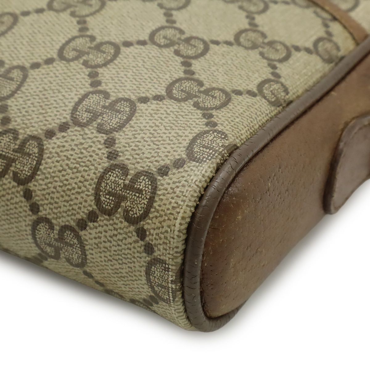 Gucci Vintage GG Plus Sherry Line Shoulder Bag Pochette Leather Beige Brown — view 3