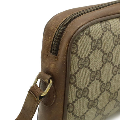 Gucci Vintage GG Plus Sherry Line Shoulder Bag Pochette Leather Beige Brown — view 4