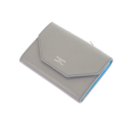 Balenciaga Envelope Mini Wallet Trifold Calf Gray Blue Silver — view 3