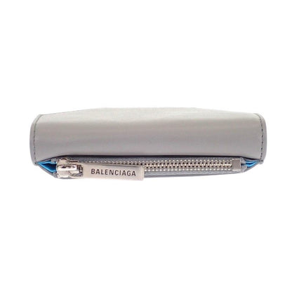 Balenciaga Envelope Mini Wallet Trifold Calf Gray Blue Silver — view 8